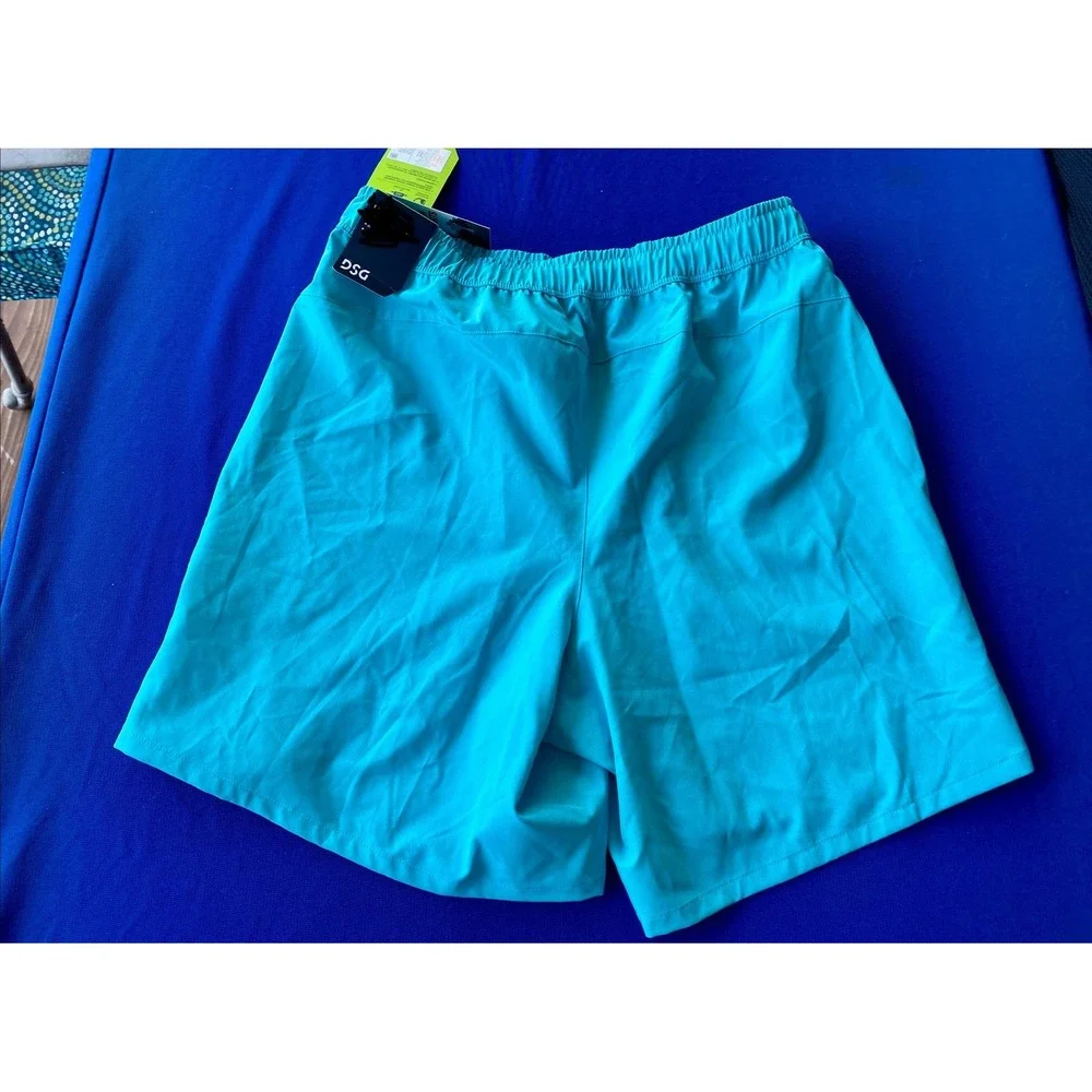 DSG Mens Agility Woven Athletic Shorts Blue Spray 8 Inch Inseam Size Small NWT